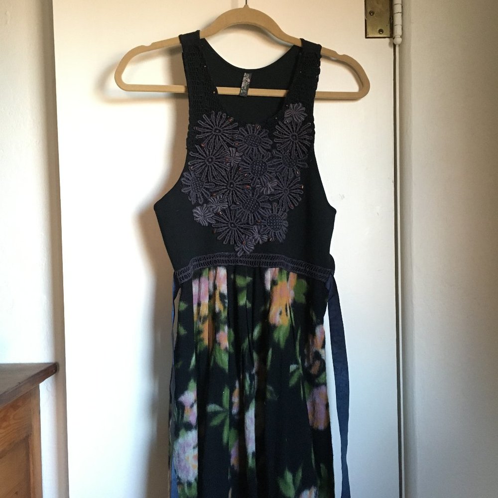 FREE PEOPLE Black Boho Mini Dress